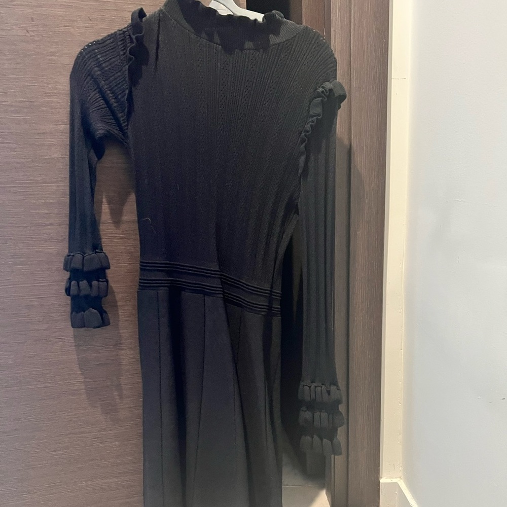 Black lace high neck Zara dress